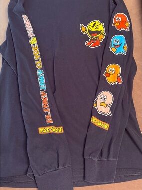 Pac-ManLong Sleeve Graphic Tee - Black